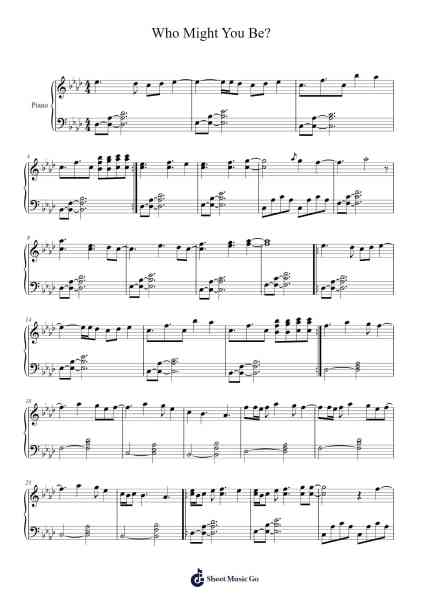 Who Might You Be? Sheet Music by Tiaan Haussamer-Arr.Dempdawn Ftance