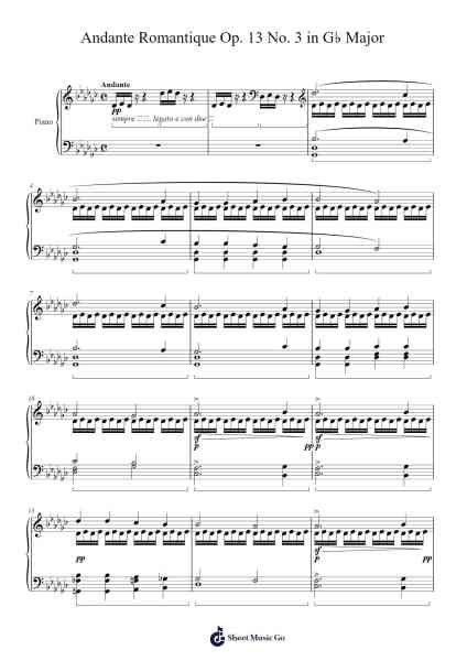 Andante Romantique Opus 13 No. 3 in G♭ Major Sheet Music by Charles-Valentin Alkan-Arr.Sukin
