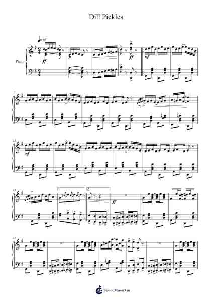 Dill Pickles Rag Sheet Music by CHARLES L. JOHNSON-Arr.Larlice Hewphil