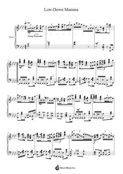 Low-Down Mamma Sheet Music by Tom Brier-Arr.Longtiane
