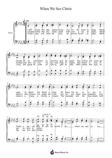 When We See Christ Sheet Music by Esther Kerr Rusthoi-Arr.Haycah Touthale