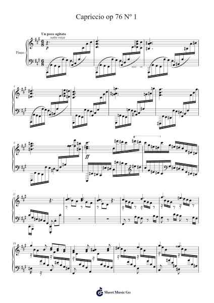 Capriccio in F-sharp Minor, Op. 76, No. 1 Sheet Music by Johannes Brahms-Arr.Joycelup