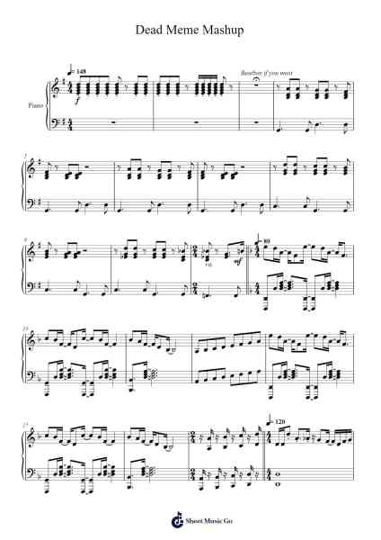 Dead Meme Mashup Sheet Music by Guely68-Arr.Bulgill