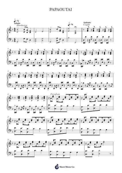 PAPAOUTAI Sheet Music by Stromae-Arr.Pastowe Olseph
