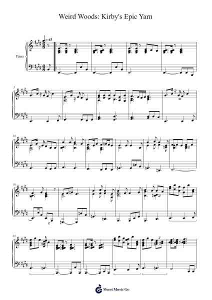 Weird Woods: Kirby's Epic Yarn Sheet Music by Philholmes Hulny-Arr.Derion