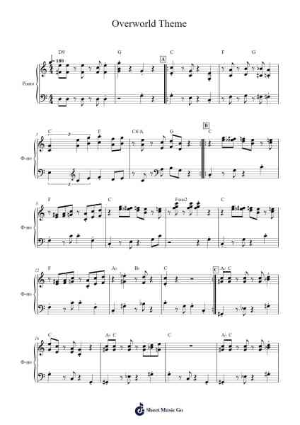 Overworld Theme from Super Mario Bros Sheet Music by Koji Kondo-Arr.Rodblair