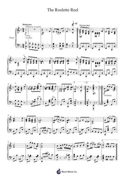 The Roulette Reel (1911) Sheet Music by Henry Lodge-Arr.Springqe