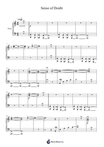 Sense of Doubt Sheet Music by Sam Anderson-Arr.Birdco Osnel
