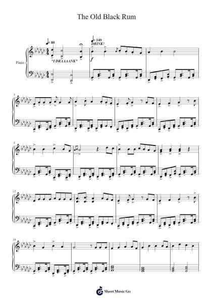 The Old Black Rum Sheet Music by Great Big Sea-Arr.Jonesram Bonah