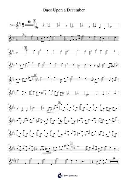 Once Upon a December Sheet Music by Deana Carter-Arr.Morenah