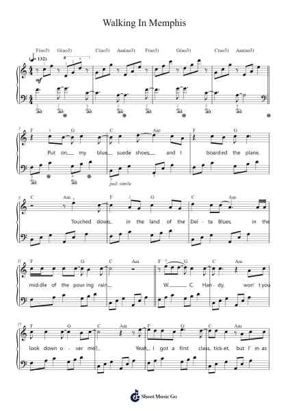 Walking In Memphis Sheet Music by Marc Cohn-Arr.Sigwy Lorxine