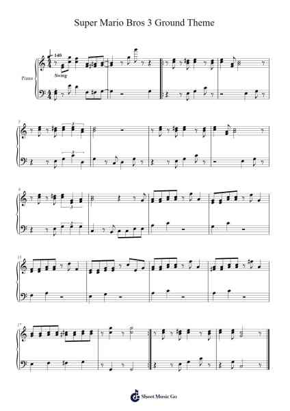 Super Mario Bros 3 Ground Theme Sheet Music by Koji Kondo-Arr.Rodblair