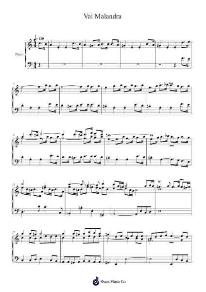 Vai Malandra Sheet Music by Wibroad Gregthea-Arr.Wanje Phoefra