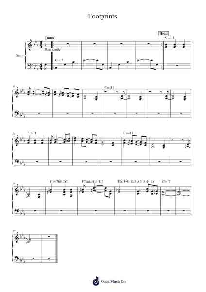 Footprints Sheet Music by Wayne Shorter-Arr.Cumwyatt