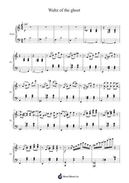 Waltz of the ghost Sheet Music by Lamlard-Arr.Phylpeg Bradning