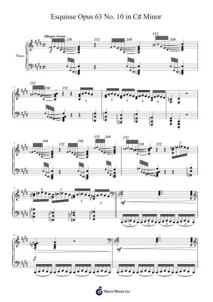 Esquisse Opus 63 No. 10 in C♯ Minor Sheet Music by Charles-Valentin Alkan-Arr.Xanbrowne