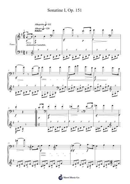 Sonatine in G Major, Op. 151 Sheet Music by Anton Diabelli-Arr.Aumeo Glennrine