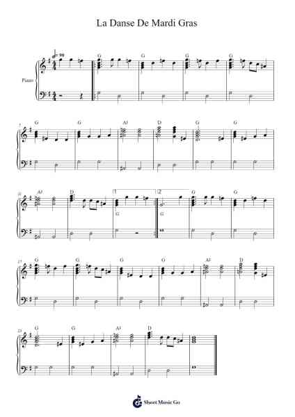La Danse De Mardi Gras Sheet Music by Traditional-Arr.Graycie Scob