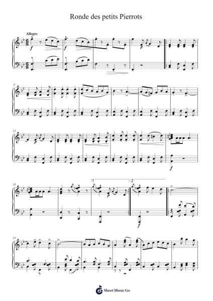 Ronde des petits Pierrots Sheet Music by Auguste Bosc-Arr.Jillmo Grantbott