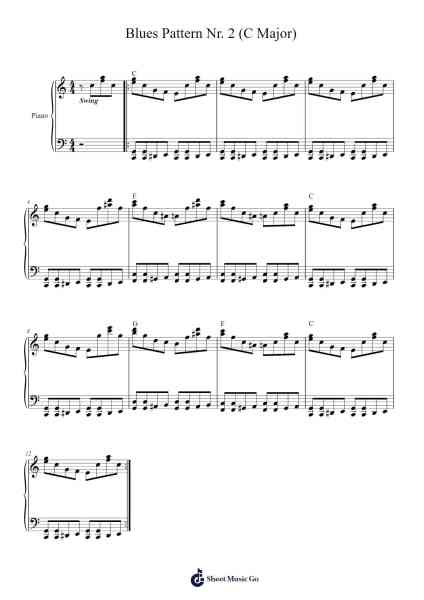 Blues Pattern Nr. 2 (C Major) Sheet Music by Virlouis-Arr.Debhum Browntor