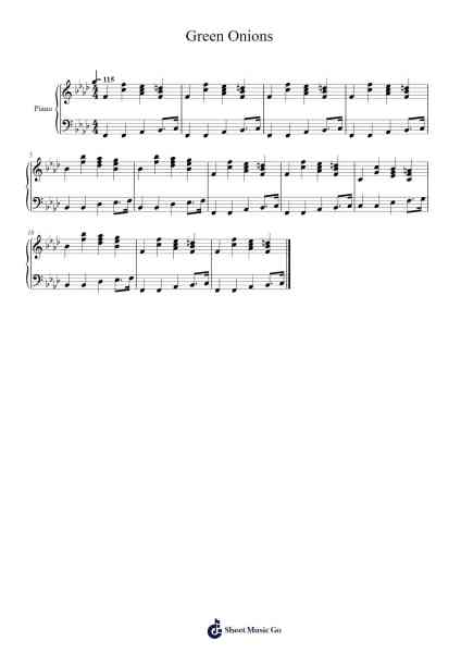 Green Onions Sheet Music by undefined-Arr.Kylefie