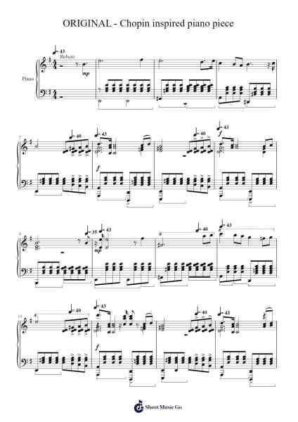 ORIGINAL - Chopin inspired piano piece - Gmaj Sheet Music by Frédéric Chopin-Arr.Woolgreen