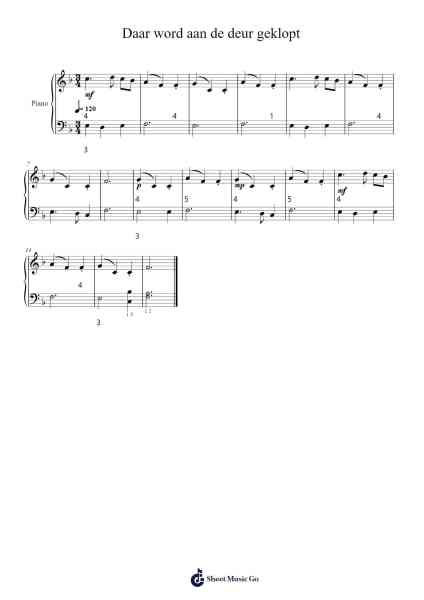 Daar word aan de deur geklopt Sheet Music by undefined-Arr.Deirmand