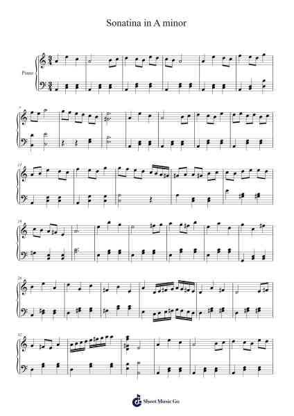 Sonatina in A minor Sheet Music by Nicholas Baack-Arr.Flowerthan