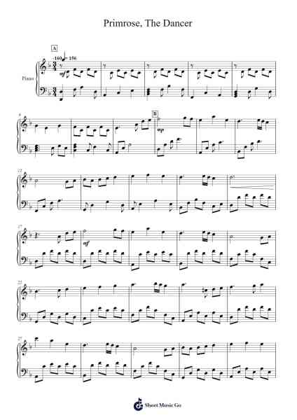 Primrose, The Dancer - OCTOPATH TRAVELER Sheet Music by Dukelith-Arr.Herkyle