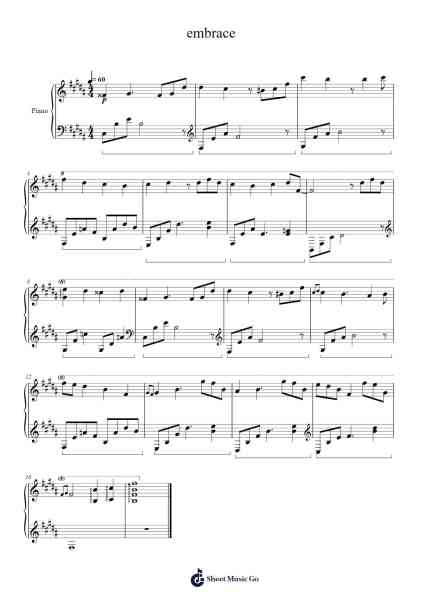 embrace Sheet Music by Gwenlot Yegreen-Arr.Wolian