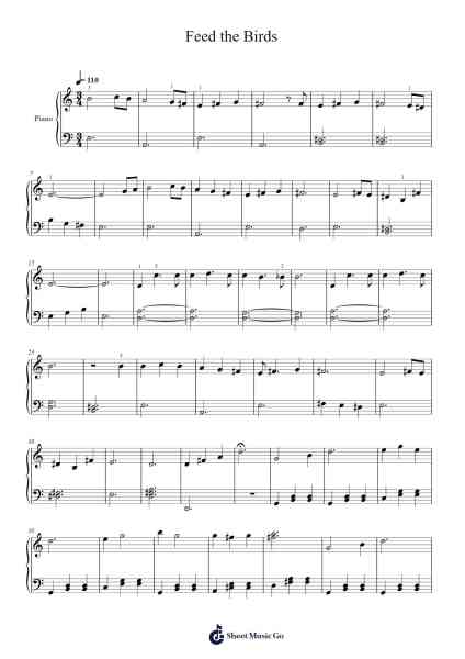 Feed the Birds Sheet Music by undefined-Arr.Chrisriah Sheicia