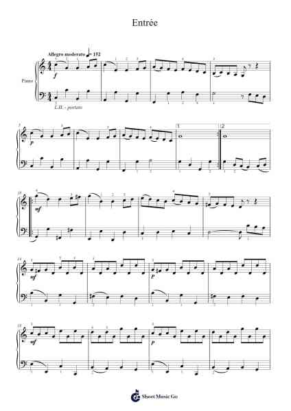 Entrée Sheet Music by Christoph Graupner-Arr.Davexy Tykins