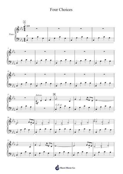 Four Choices Sheet Music by Jim Bumgardner-Arr.Carlbur