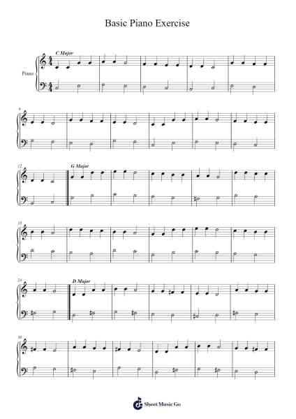 Basic Piano Exercise Sheet Music by Darryl R. McGee-Arr.Dougnick Steinmeo