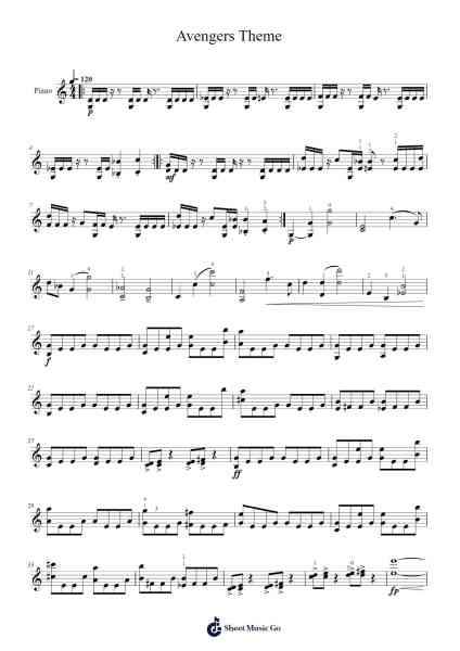 Avengers Theme Sheet Music by undefined-Arr.Joanbar Crichniel