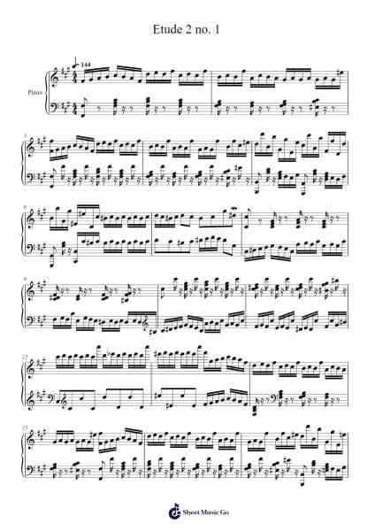 Etude 2 no. 1 Sheet Music by KeddMaster-Arr.Keliot Hicksner