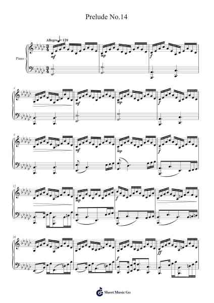 Prelude No.14 Sheet Music by Seonyong Hwang-Arr.Jillmo Grantbott