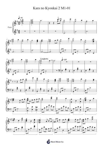 Kara no Kyoukai 2 M1-01 Sheet Music by Yuki Kajiura-Arr.Herkyle