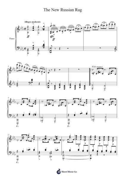 The New Russian Rag Sheet Music by GEORGE L. COBB-Arr.Armmorse Walkdolf