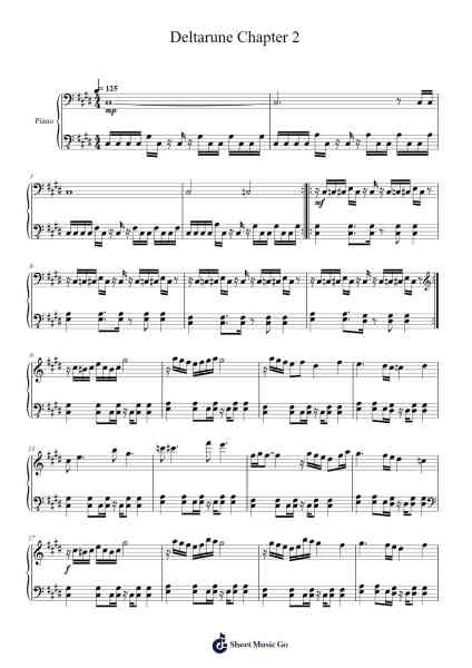 Deltarune Chapter 2 (Piano Arrangement) Sheet Music by Toby Fox-Arr.Gregrace Glennjob