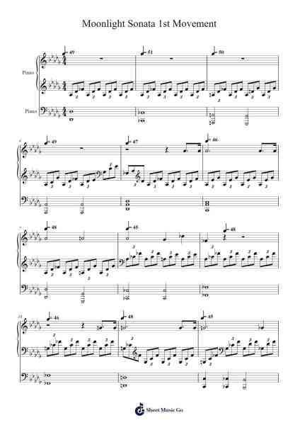 Piano Sonata No. 14 in C-Sharp Minor, Op. 27 No. 2 "Moonlight": I. Adagio sostenuto Musica per pianoforte di Ludwig van Beethoven - Arr.Wyli