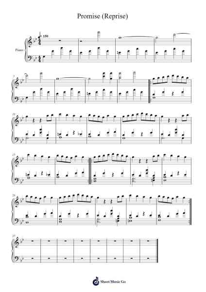 Promise (Reprise) Sheet Music by 陈奕迅-Arr.Dwightharte Phijoyce