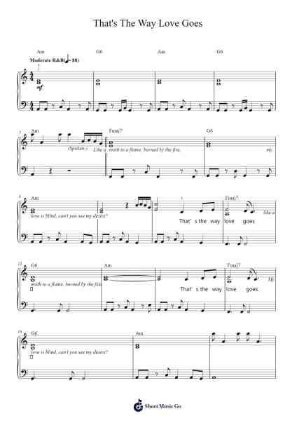 That's The Way Love Goes Sheet Music by Glee Cast-Arr.Bairddict Sasback