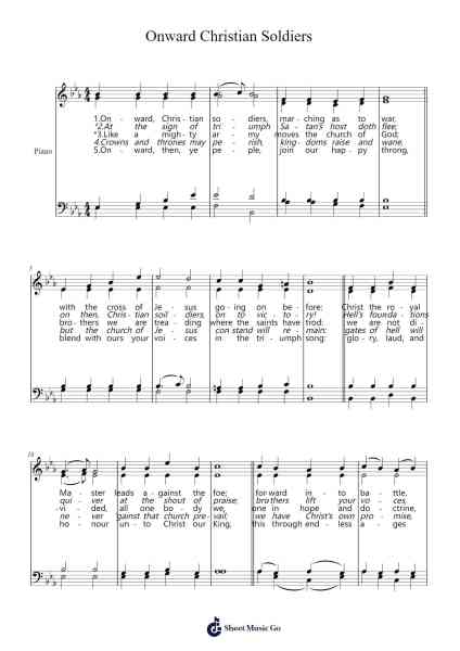 Onward Christian Soldiers Sheet Music by Arthur Sullivan-Arr.Toutpeg