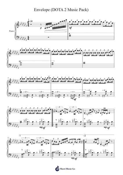 Envelope (DOTA 2 Music Pack) Sheet Music by TheFatRat-Arr.Mickkay