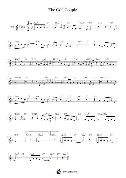 The Odd Couple Sheet Music by Neal Hefti-Arr.Cumwyatt