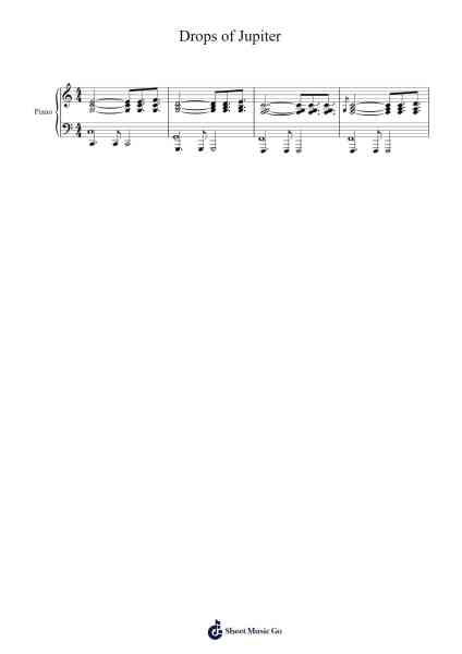 Drops of Jupiter Sheet Music by Train-Arr.Shawqe Bryy