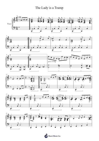The Lady is a Tramp Sheet Music by Lorenz Hart-Arr.Harloise Hanett