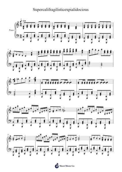 Supercalifragilisticexpialidocious Sheet Music by Piotr Barcz-Arr.Keyjean Leighmuel
