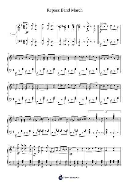 Repasz Band March Sheet Music by Charles W. Sweeney-Arr.Willmand Dundre